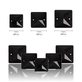 Mixed Sizes Jet Square Shape High Quality Glass Sew-on Rhinestones